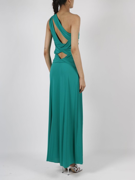 Shop Alberta Ferretti One Shoulder Long Dress In Green