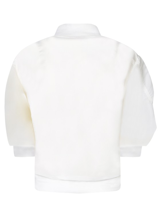 Shop Sacai Bomber-style Puff Sleeves Jacket In White
