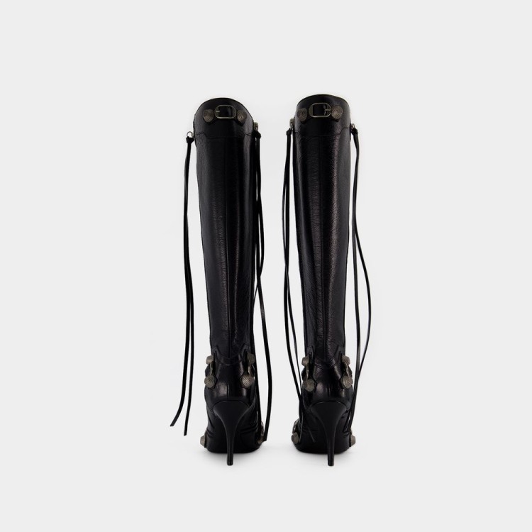 Shop Balenciaga Cagole H90 Boots - Leather - Black