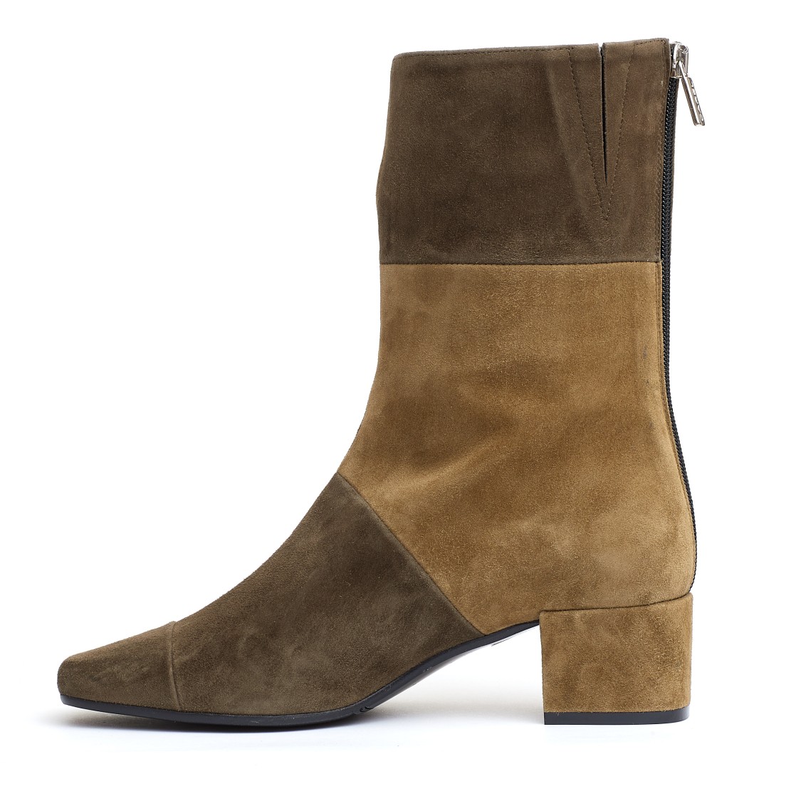 Carel Paris Green Suede Ankle Boot 40mm Heel In Green
