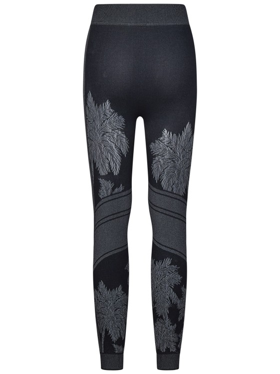 Shop Palm Angels Black Leggings In Technical Fabric
