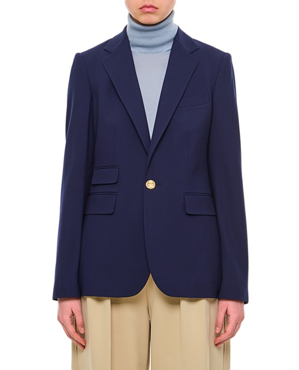 Ralph Lauren Camden Wool Gabardine Single-breasted Jacket In Blue