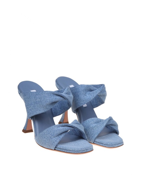 Shop Aquazzura Twist Sandal In Denim Fabric In Blue