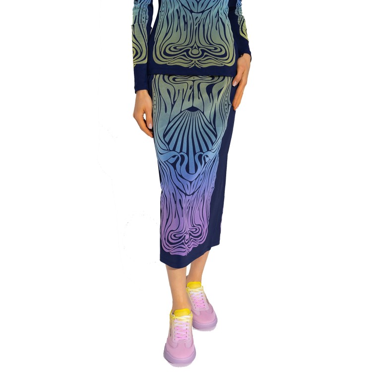 Shop Stella Mccartney Black Printed Skirt In Multicolor