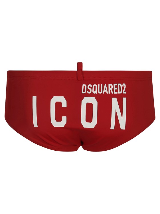 Shop Dsquared2 Icon-print Swimming Brief In Red