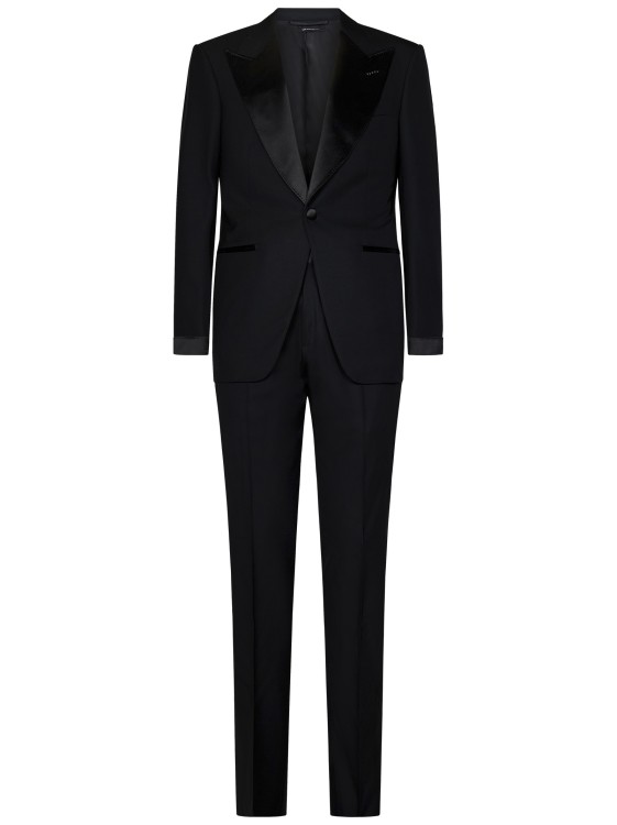 Tom Ford Black Tuxedo Suit In Black