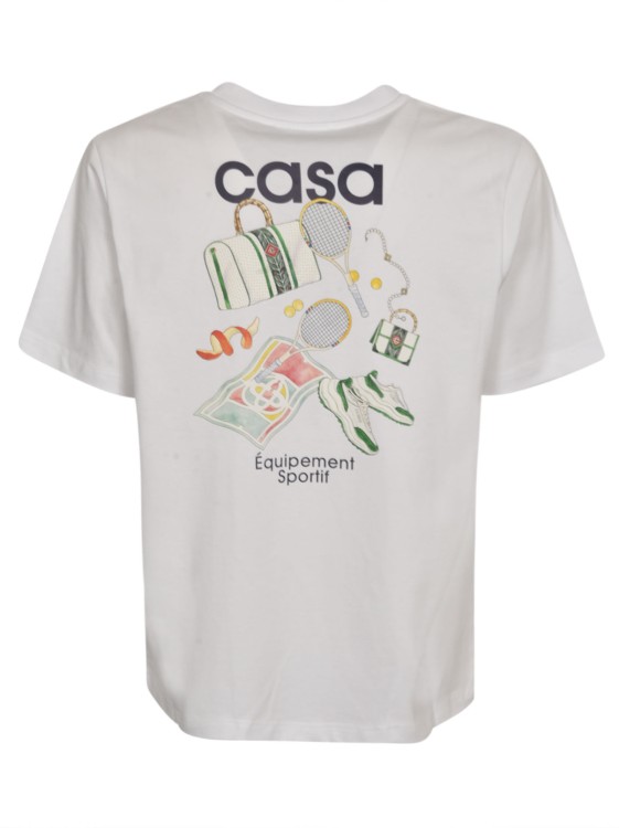 Shop Casablanca White Round Neck T-shirt