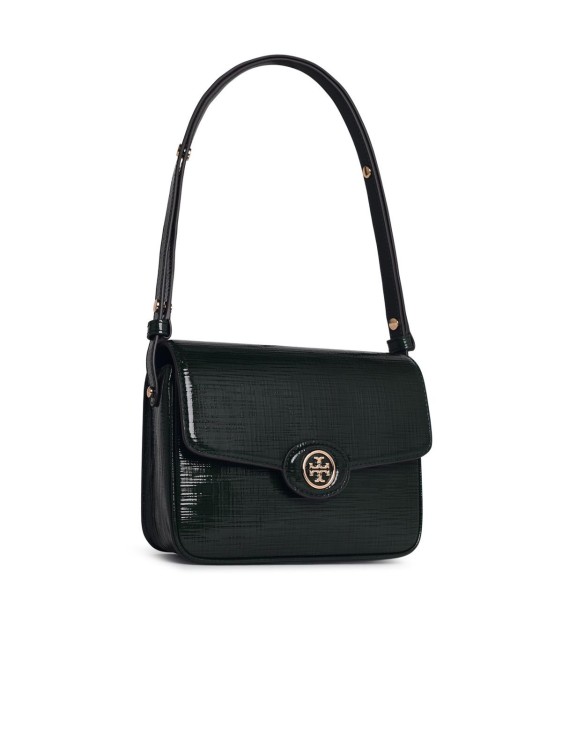 TORY BURCH TORY BURCH ROBINSON' GREEN EMBOSSED LEATHER CROSSBODY BAG 