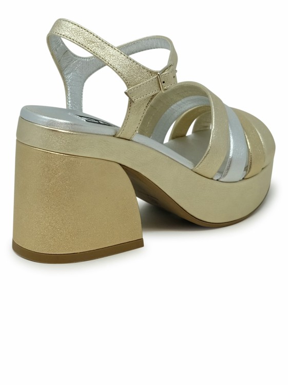 Carel Paris Baignade Leather Platform Pumps In Gold