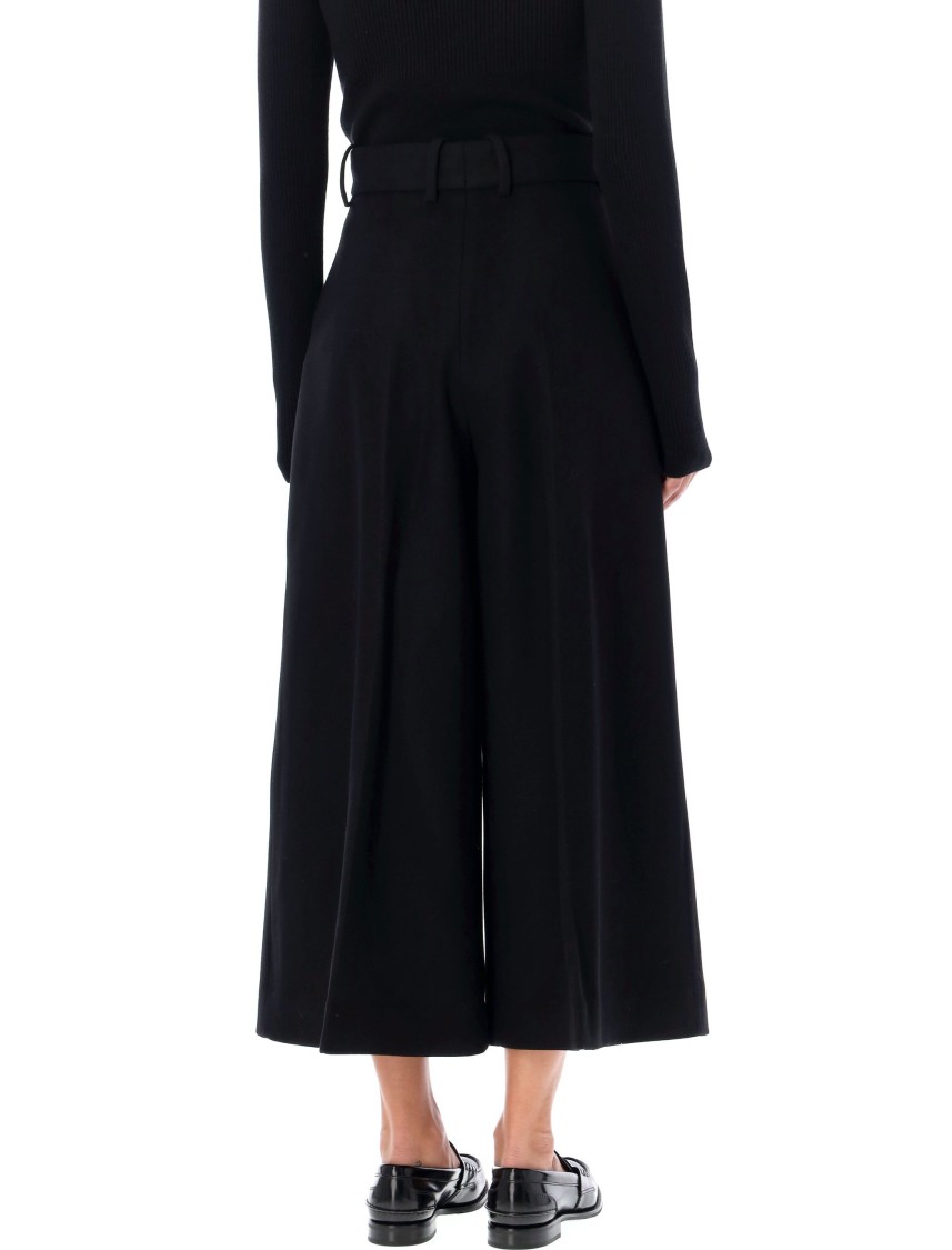 Patou High-waisted Wide Leg Culotte Pants In Size 36 In Black