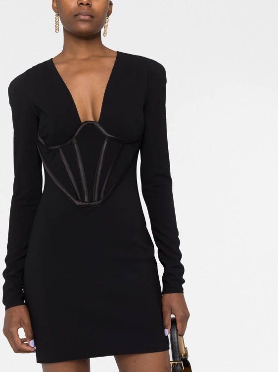 Shop Versace Corset-style Minidress In Black