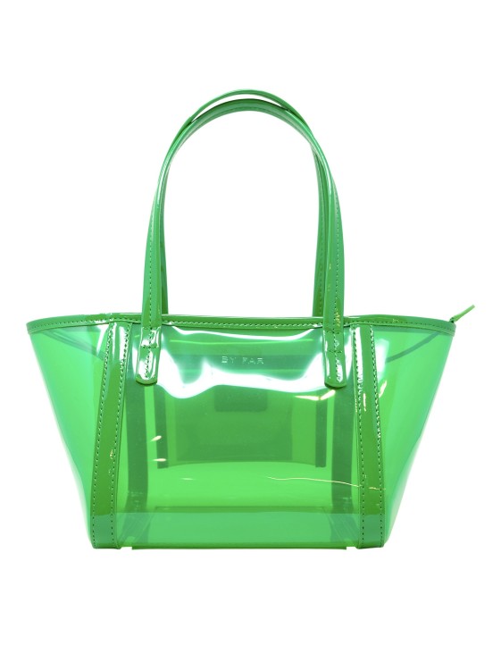 By Far Bar Tote Transparent Green Pu Handbag