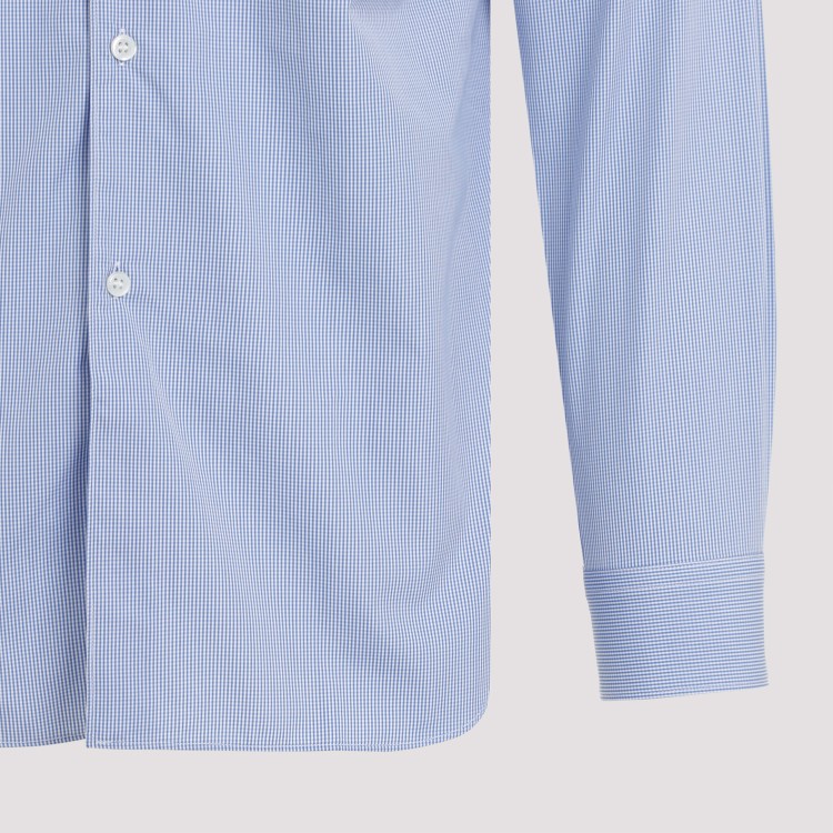 Shop Comme Des Garçons Blue Striped Poplin Shirt