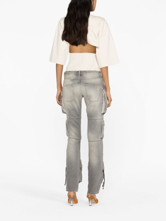 Shop Attico Essie Tapered Cargo Jeans In Grey