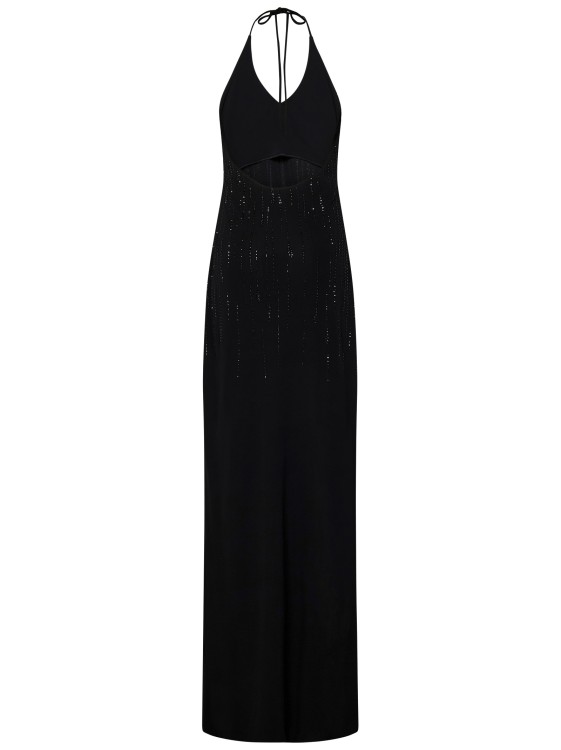 Shop Dsquared2 Crystal Drops Black Viscose Long Dress