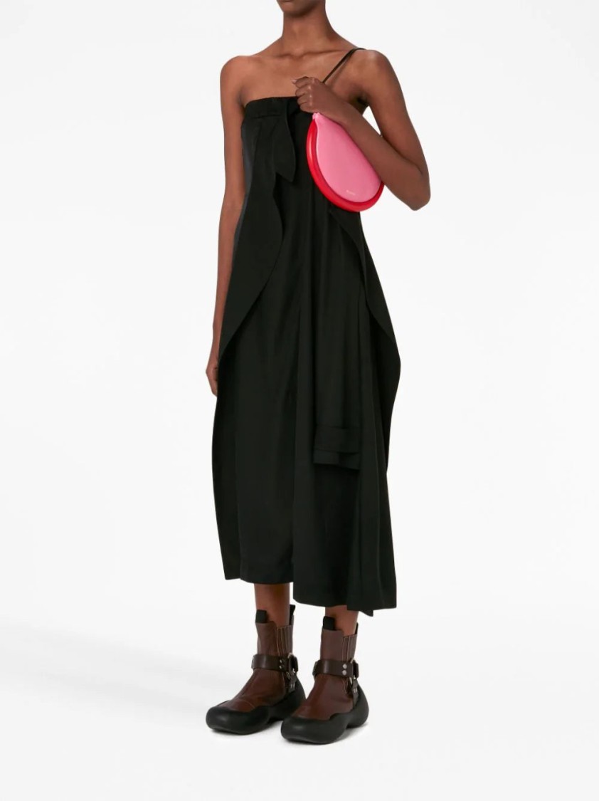 Jw Anderson Deconstructed-coat Strapless Minidress In Black