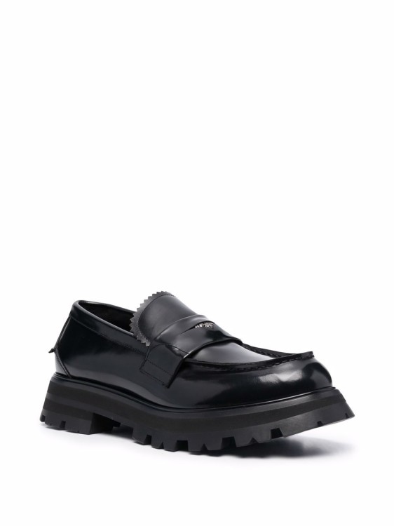 Shop Alexander Mcqueen Ridged Loafers In Black