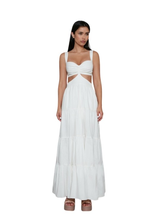 Coolrated Maxi Dress Cutout White