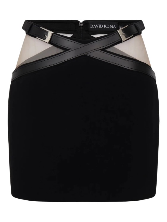David Koma Cross Waist Band Net Insert Skirts Black In Black