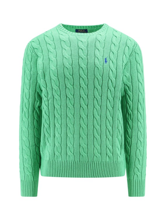 Shop Polo Ralph Lauren Cotton Sweater With Iconic Logo In Green