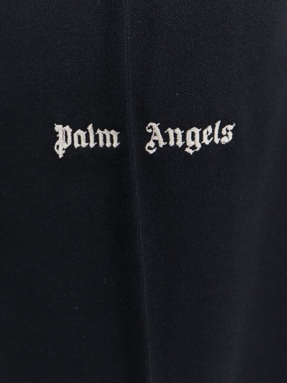 Shop Palm Angels Trousers With Classic Logo Embroidery In Black