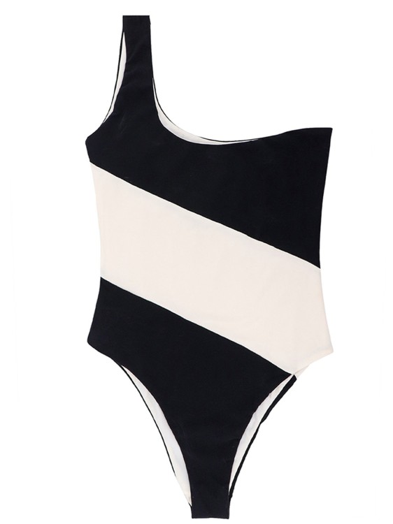 Shop Cheri' Nylon One-piece Swimsuit In Black