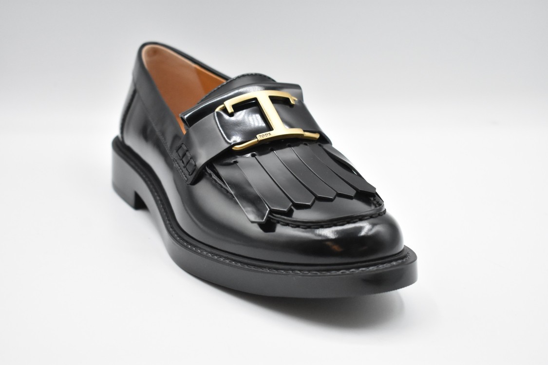 Tod's Black Leather Loafers In Black