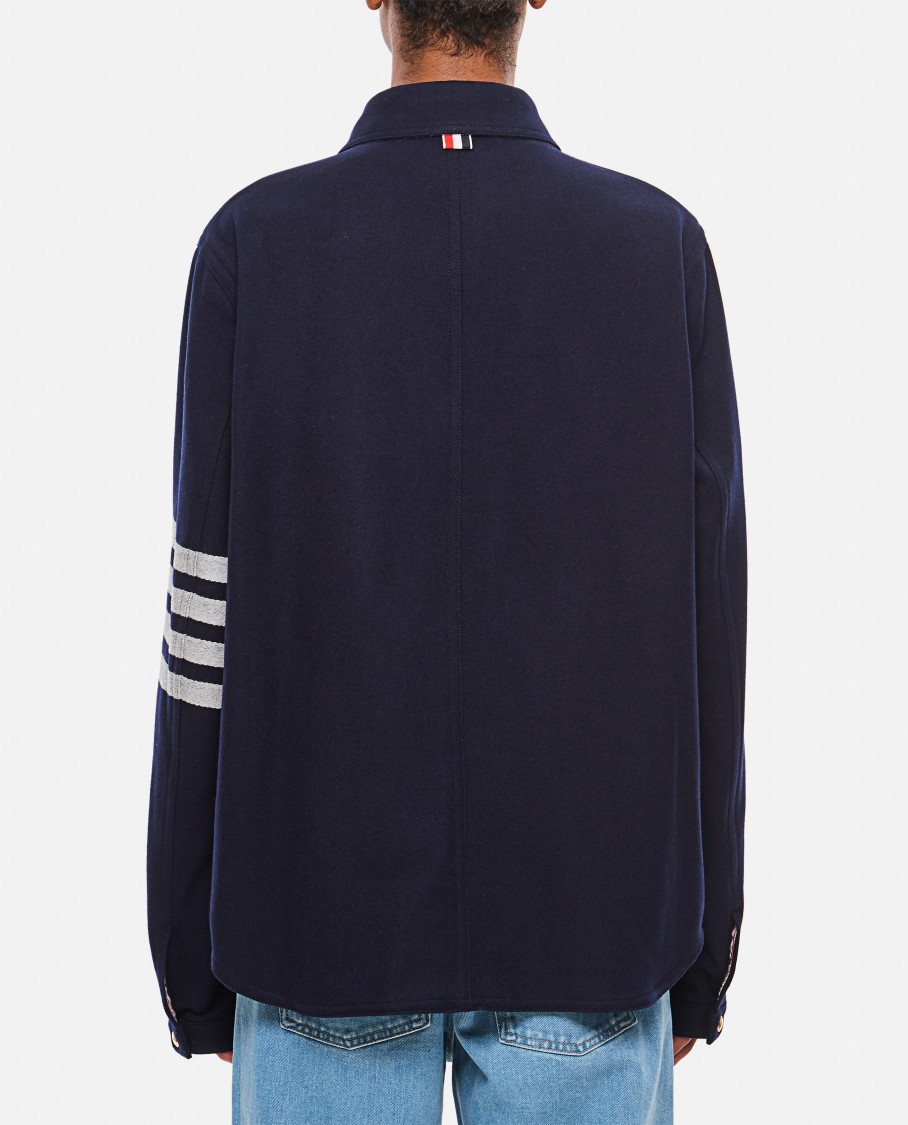 Thom Browne '4-bar Utility' Single-breasted Jacket In Blue