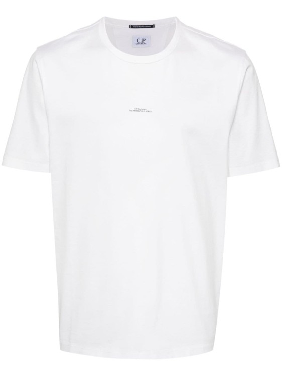 C.p. Company White Logo Print T-shirts