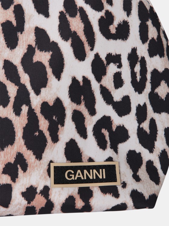Shop Ganni Leopard-print Beauty Case In Grey