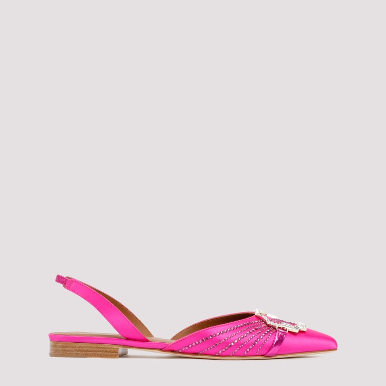 Malone Souliers Fuchsia Satin Misha Flats In Pink