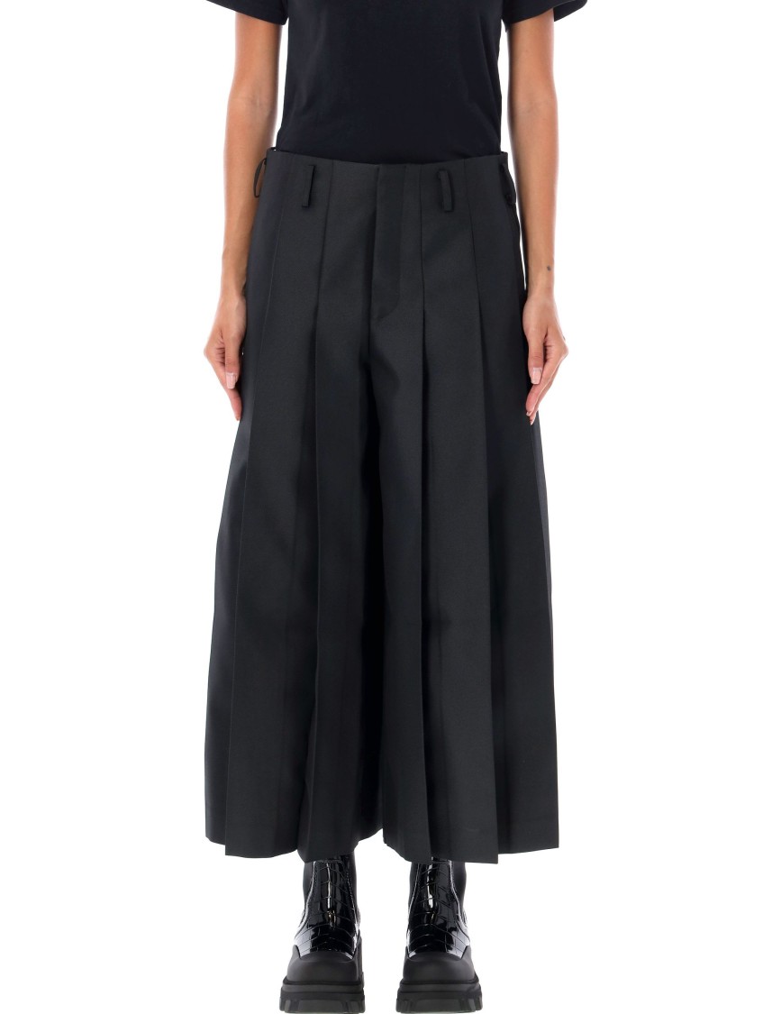 Comme Des Garçons Trousers With Pleated Design And Belt Loops In Black