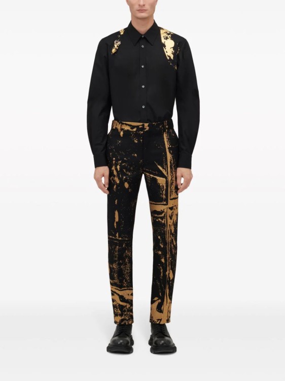 Shop Alexander Mcqueen Black Gold Harness Shirt