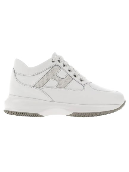 Hogan White Leather Interactive Sneakers