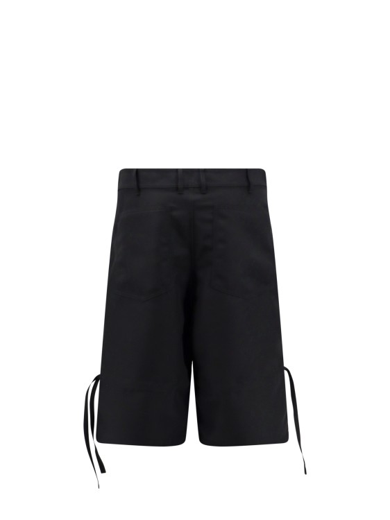 Shop Comme Des Garçons Bermuda Shorts With Drawstring Detail On The Bottom In Black
