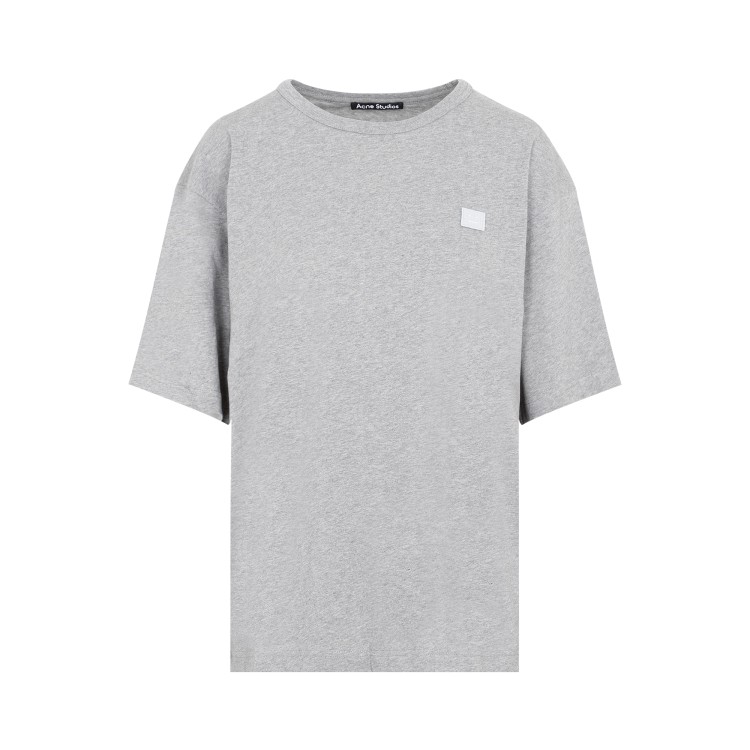 Acne Studios Light Grey Melange Cotton Oversize T-shirt In Gray