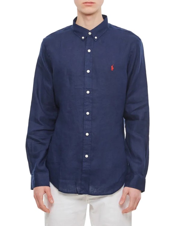 Polo Ralph Lauren Long Sleeve-sport Shirt In Blue