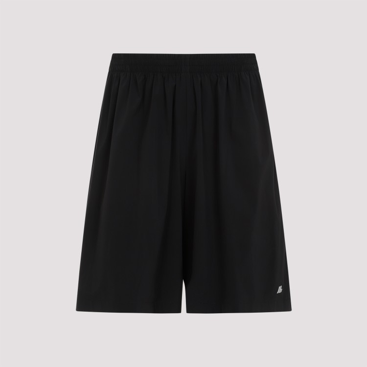 Shop Balenciaga Stretch Black Polyamide Shorts