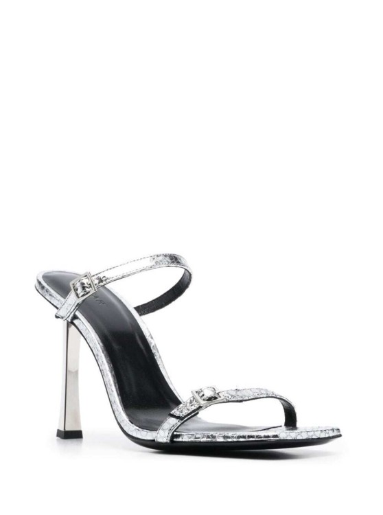 Shop By Far Silver Flagstone Flick Sandals In Metallic Leather