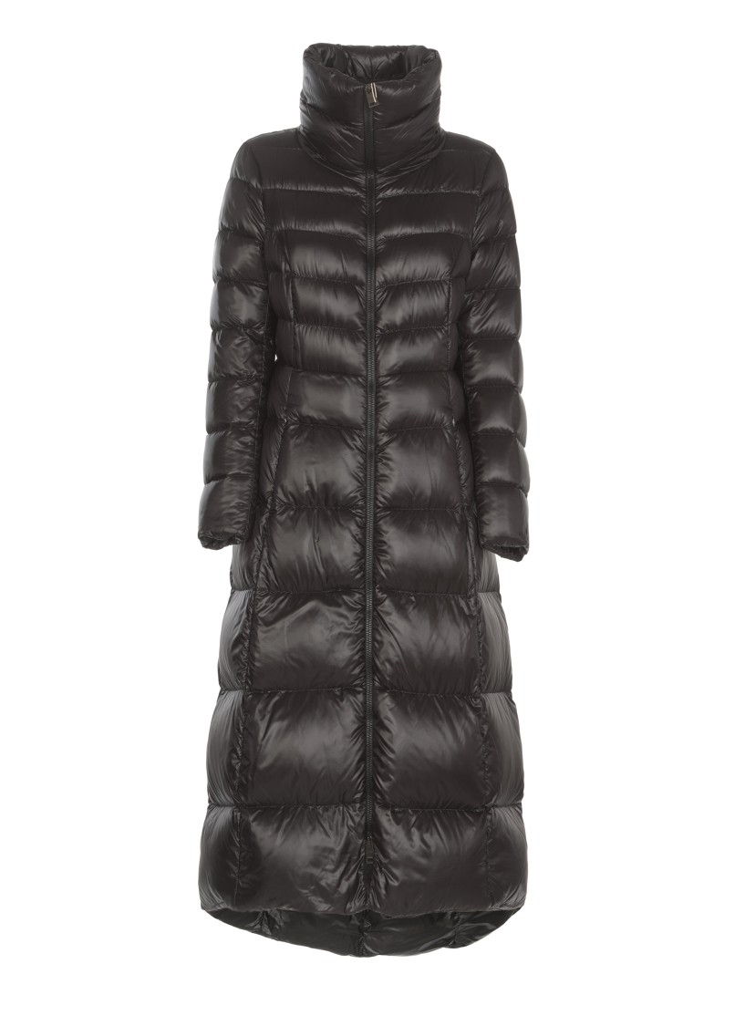 Herno Long Quilted Down Jacket In Black