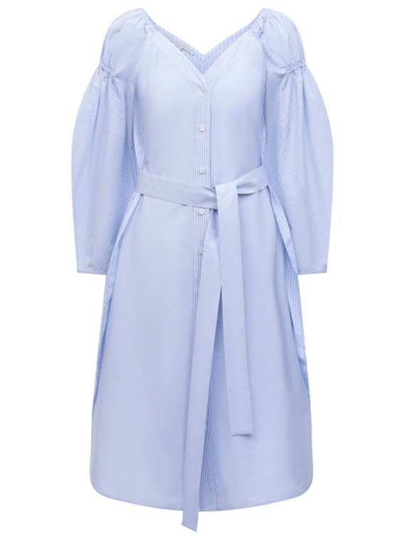 Shop Stella Mccartney Blue Cotton Dress