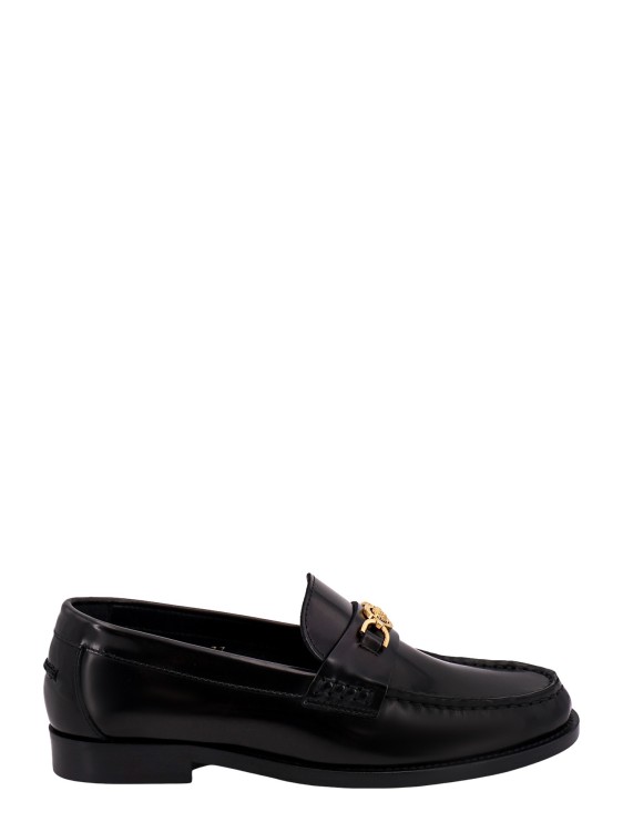 Shop Versace Black Leather Loafer