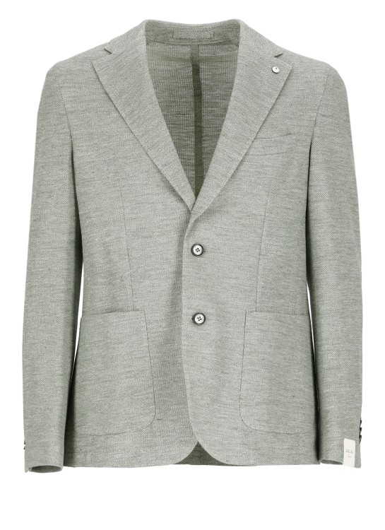 Shop Lubiam Green Linen And Cotton Jacket
