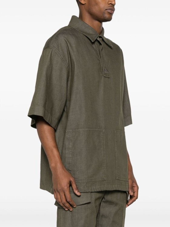 Shop Alexander Mcqueen Khaki Embroidered Logo Polo Shirt In Grey