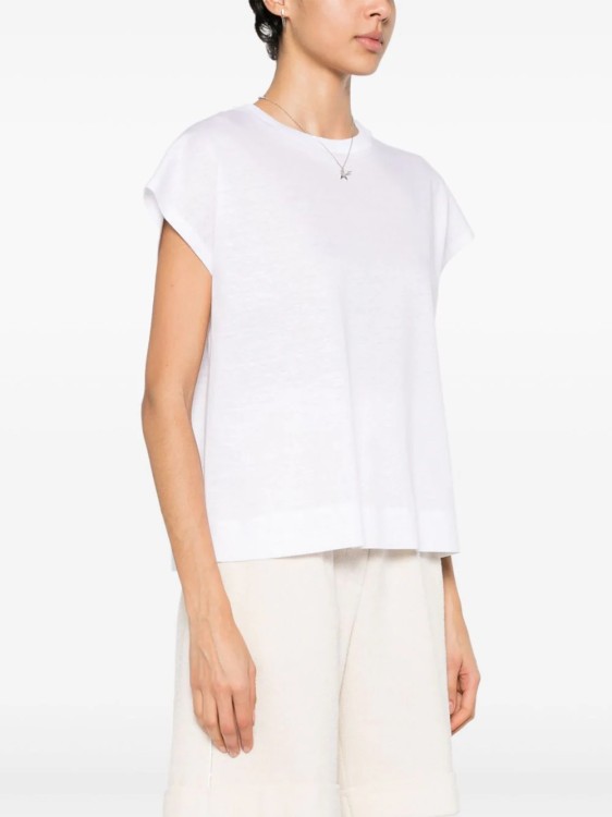 Shop Peserico White Cap-sleeves T-shirt