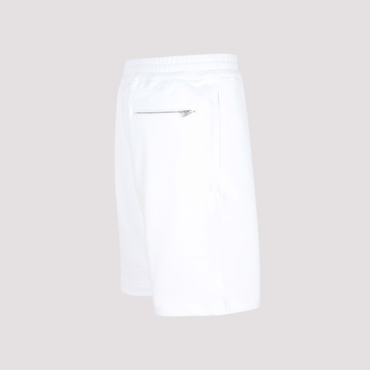 Shop Alexander Mcqueen White Cotton Logoed Shorts In Red