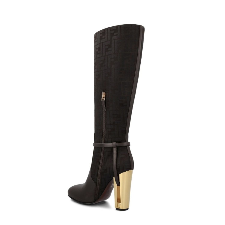 Shop Fendi Delfina High Heeled Boots In Black