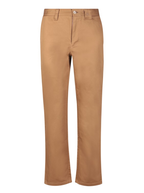 BURBERRY BROWN COTTON STRAIGHT-CUT TROUSERS