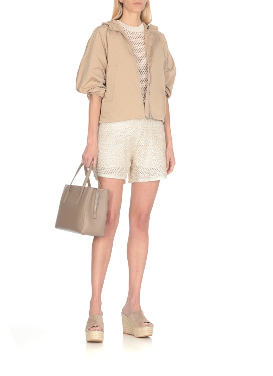 Shop Peserico Linen Shorts In Neutrals