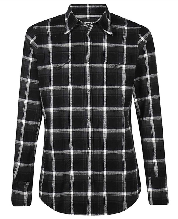 Shop Dsquared2 Flannel Cotton Blend Shirt In Black